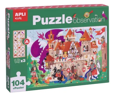 Apli Kids, Zamek, puzzle obserwacyjne, 104 elementy