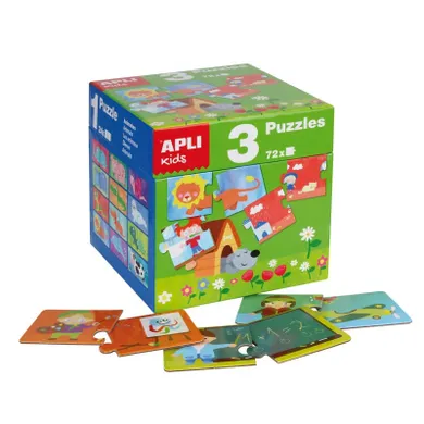 Apli Kids, Zestaw puzzli dla dzieci, 3w1, 24 elementy