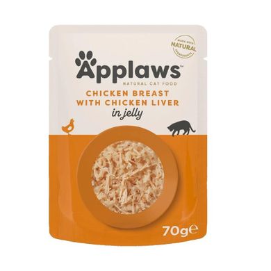 Applaws, pierś z kurczaka z wątróbką w galarecie, karma mokra dla kota, 70g