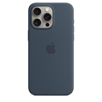 Apple iPhone 15 Pro Max, silicone case with magsafe, Storm Blue