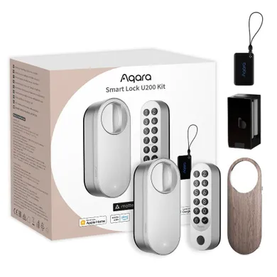 Aqara, Smart Lock U200 Kit, inteligentny zamek do drzwi, srebrny