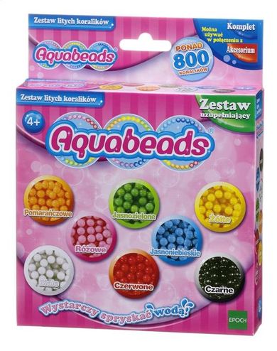 Aquabeads, koraliki wodne, zestaw uzupełniający, 800 elementów
