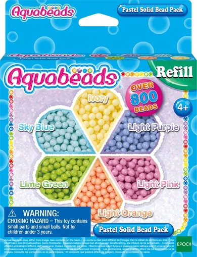 Aquabeads, Pastelowe koraliki wodne, zestaw uzupełniający, 800 elementów