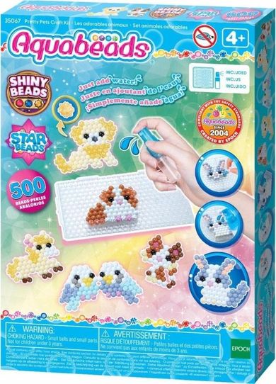 Aquabeads, Urocze zwięrzątka, koraliki wodne, zestaw startowy, 500 elementów, 35067