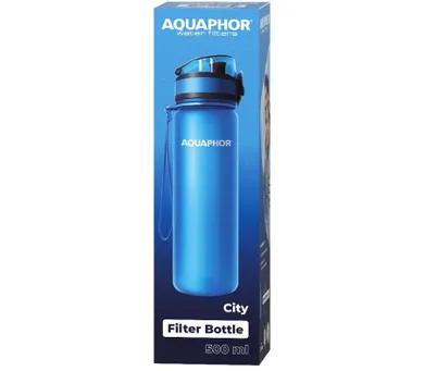 Aquaphor, City, butelka filtrująca, wkład, 500 ml, niebieska