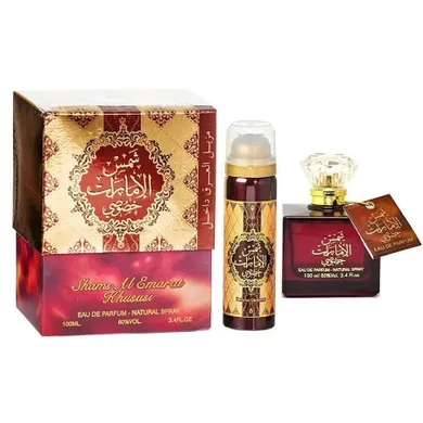 Ard al Zaafaran, Shams Al Emarat Khususi, zestaw, woda perfumowana, spray, 100 ml + dezodorant, spray, 50 ml