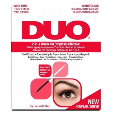 Ardell, Duo 2-in-1 Brush-On Striplash Adhesive, klej do rzęs, dark and clear, 5g
