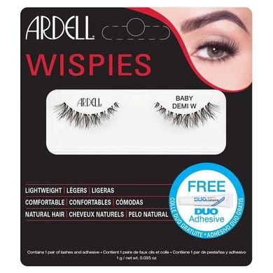 Ardell, Rzęsy i akcesoria, Set Baby Demi Wispies, para sztucznych rzęs, black + Adhesive, 59g