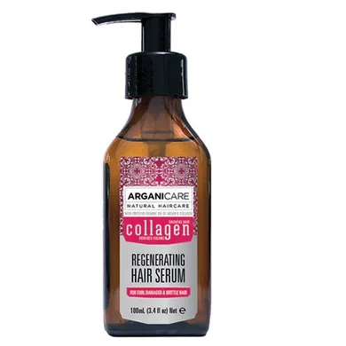 Arganicare, Collagen, serum regenerujące do cienkich i łamliwych włosów, 100 ml