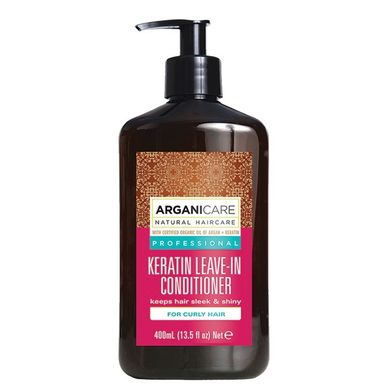Arganicare, Keratin, odżywka bez spłukiwania do kręconych włosów z keratyną, 400 ml