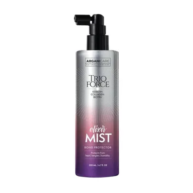Arganicare, Trio Force Elixir Mist, spray termoochronny przeciw puszeniu się włosów, 200 ml
