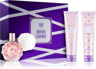 Ariana Grande, Ari, zestaw, woda perfumowana, spray, 100 ml + balsam do ciała, 100 ml + żel pod prysznic, 100 ml