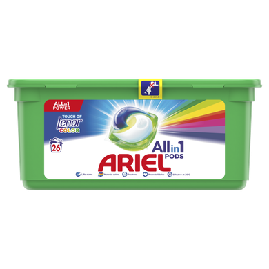 Ariel, All in 1, Pods, Touch of Lenor, Fresh Color, kapsułki do prania, 26 prań