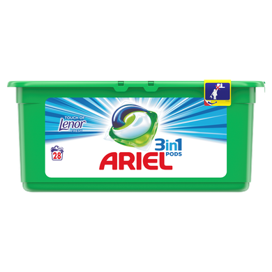 Ariel, With A Touch Of Lenor For Softness, kapsułki do prania, 28 prań