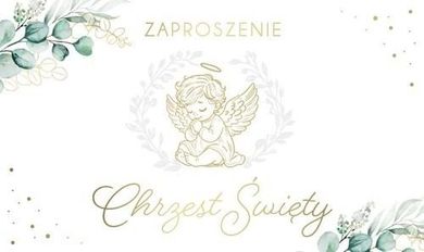 Armin Style, zaproszenie, chrzest, 160-95 mm, 10 szt.