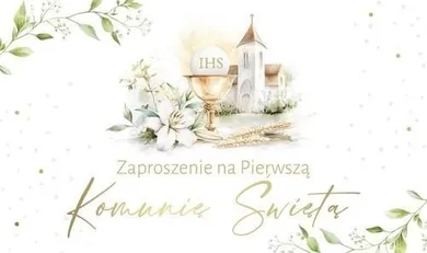 Armin Style, zaproszenie, komunia, 160-95 mm, 10 szt.