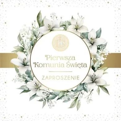 Armin Style, zaproszenie z kopertą, komunia, 13-13 cm, 10 szt.