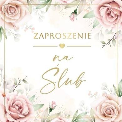 Armin Style, zaproszenie z kopertą, ślub, 13-13 cm, 10 szt.