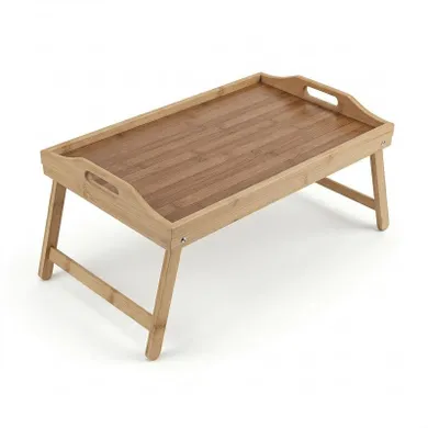 Aromelio, Lento, bambusowa taca śniadaniowa z rozkładanymi nóżkami, 54-30-24 cm