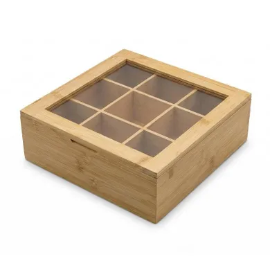 Aromelio, Nove, pojemnik na herbatę, bambusowy, 9 przegródek