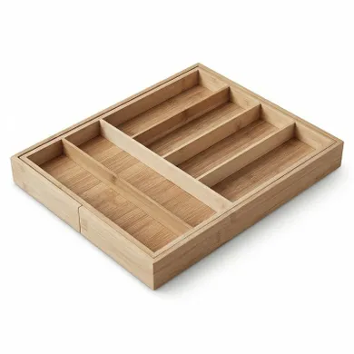 Aromelio, Vario, rozkładany organizer na sztućce, bambusowy, 53-33-43 cm