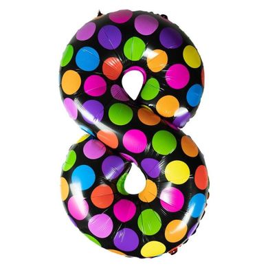 Arpex, balon foliowy, cyferka 8, w kropki