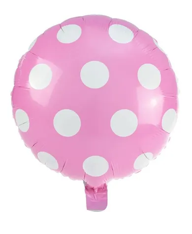Arpex, balon foliowy, kropki, jasnoróżowy