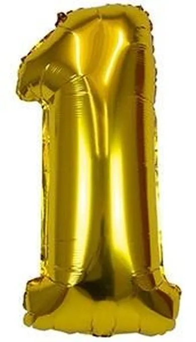 Arpex, balon foliowy XXL, cyfra 1, złoty, 61 cm