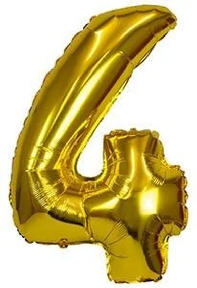 Arpex, balon foliowy XXL, cyfra 4, złoty, 61 cm