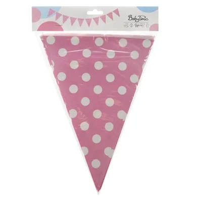 Arpex, girlanda, kropki, różowa