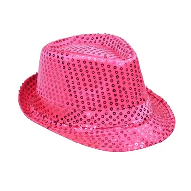 Arpex, kapelusz cekinowy, różowy