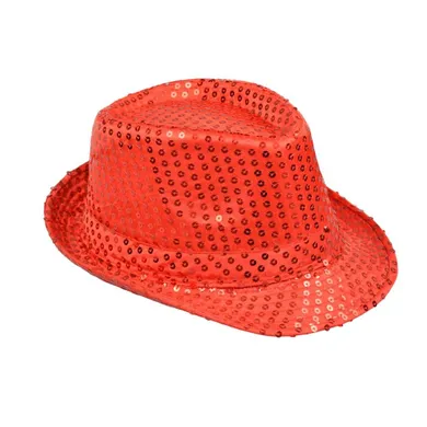 Arpex, kapelusz, cekiny, czerwony