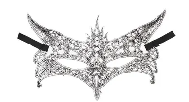 Arpex, koronkowa maska glamour, srebrna