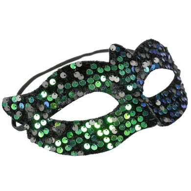 Arpex, maska wenecka z cekinami, ciemna