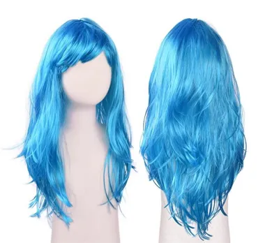 Arpex, peruka długa, niebieska