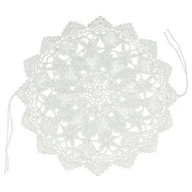 Arpex, serweta ażurowa na koszyczek z tasiemkami