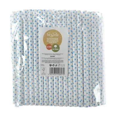 Arpex, słomki papierowe, jumbo, 10 mm, niebieskie, 144 szt.