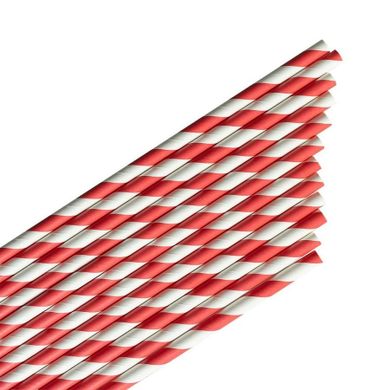 Arpex, słomki papierowe, paski, czerwone, 144 szt.