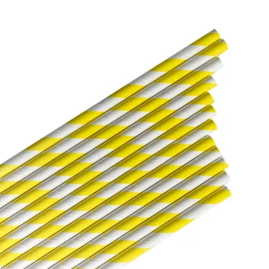 Arpex, słomki papierowe, paski, limonkowe, 144 szt.