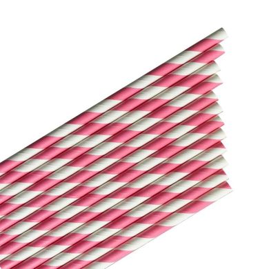 Arpex, słomki papierowe, paski, różowe, 144 szt.