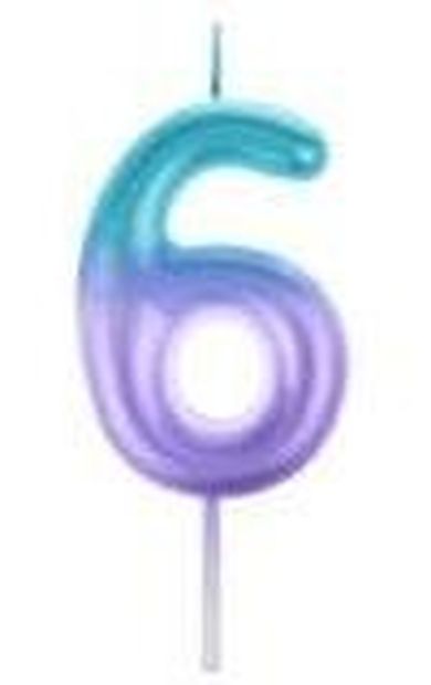 Arpex, świeczka, cyfra 6, ombre