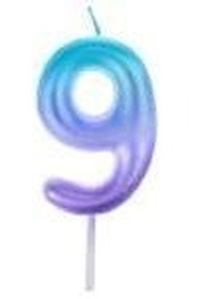 Arpex, świeczka, cyfra 9, ombre