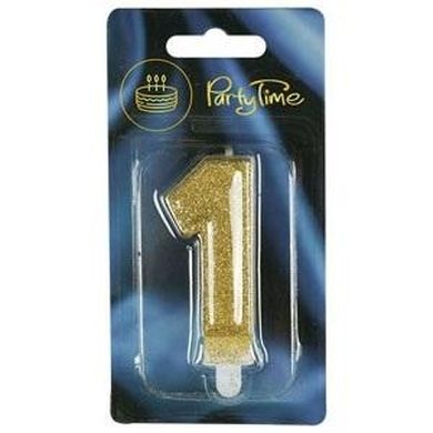 Arpex, świeczka urodzinowa premium, liczba 1, złota