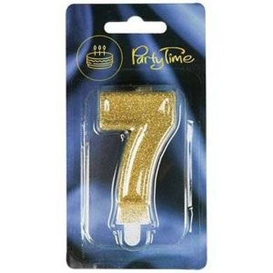 Arpex, świeczka urodzinowa premium, liczba 7, złota