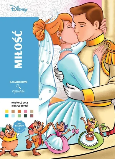 Art Therapy, Disney, Zagadkowe Rysunki, kolorowanka antystresowa, malowanie po numerach, Miłość