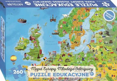 Artglob, Mapa Europy Młodego Odkrywcy, puzzle, 260 elemntów