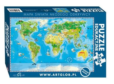 ArtGlob, Mapa świata młodego odkrywcy, puzzle edukacyjne, 260 elementów