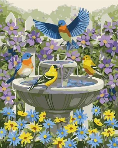 ArtiFly, malowanie po numerach, Ptaki na fontannie, 40-50 cm