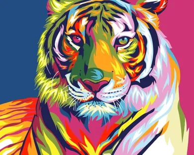 ArtiFly, malowanie po numerach, Tęczowy tygrys, 40-50 cm