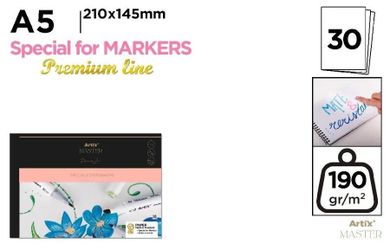 Artix, szkicownik do markerów, A5, 30 kartek, 1 szt.